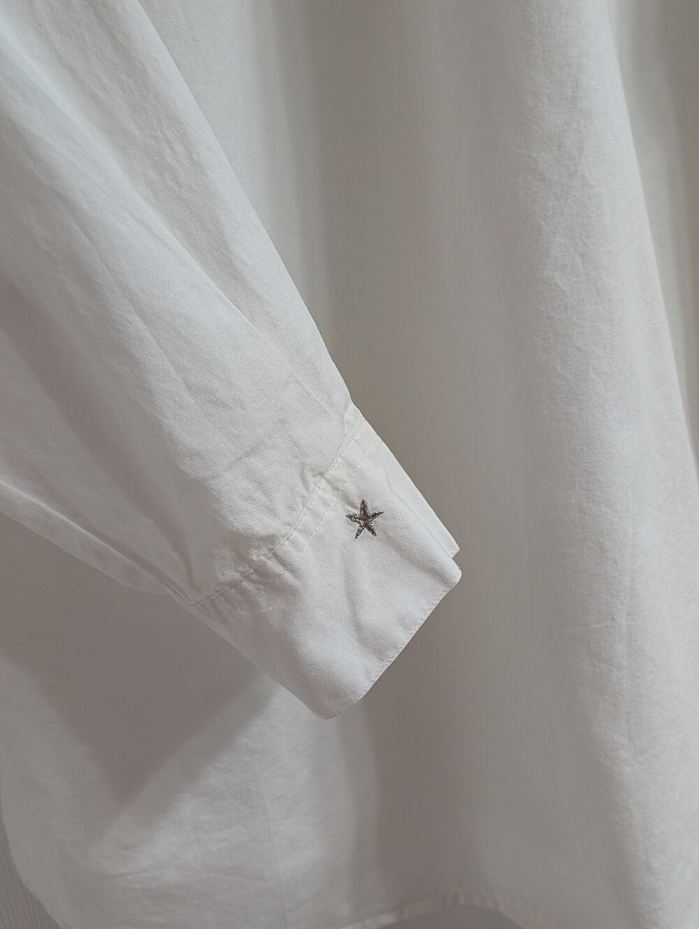 Vintage 90s‎ Esprit Celestial Embroidered Shirt White Stars Moon Made Hong Kong - Picture 7 of 7